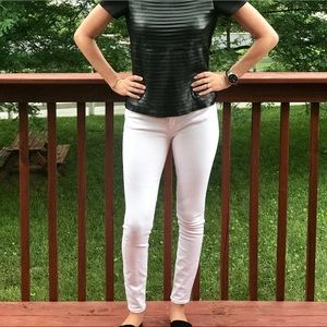 Express White Mid Rise Stretch Jean Leggings